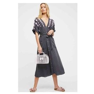 Free People Embroidered Midi Dress
